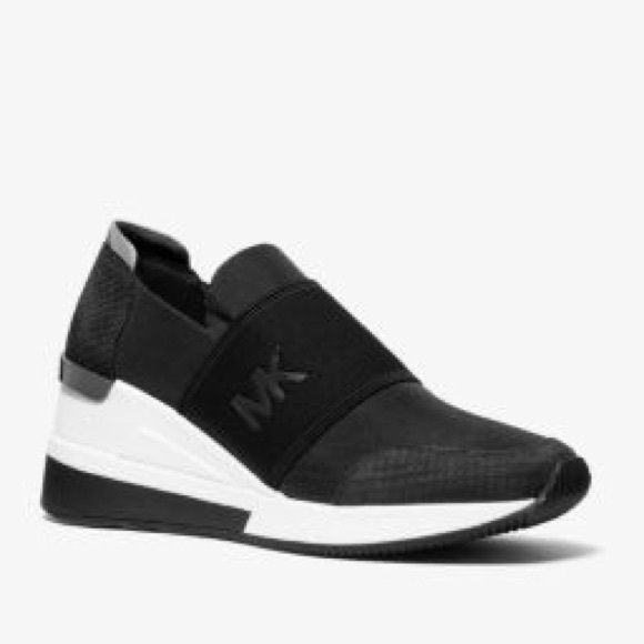 Michael Kors Shoes - MICHAEL MICHAEL KORS
Felix Canvas and Snake-Embossed Nubuck Trainer